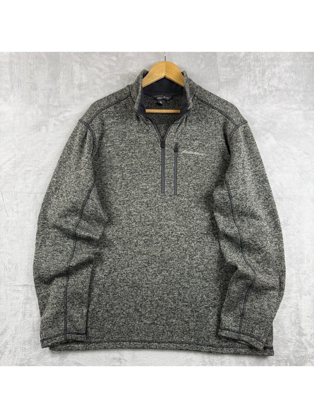 Eddie Bauer Gray Sweatshirt Fleece 1/4 Zip Outdoor Performance Men XL Gorpcore